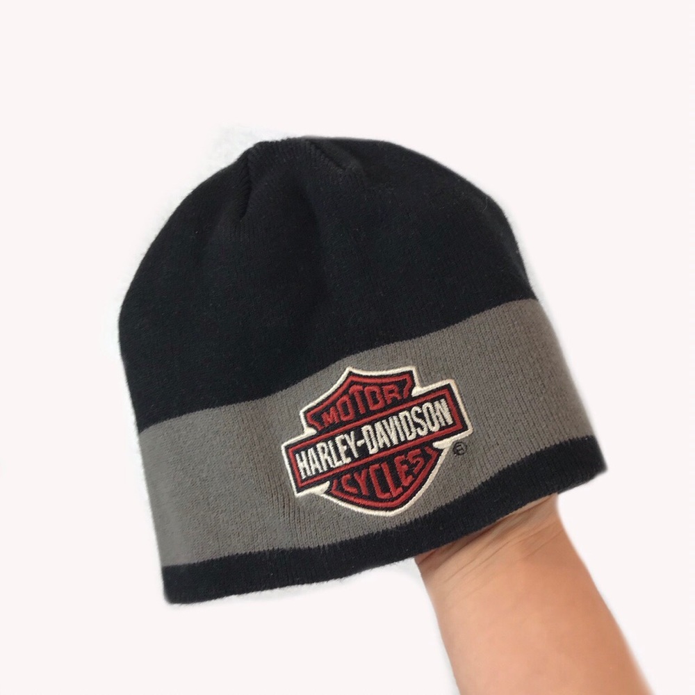 Authentic black & grey Harley Davidson beanie